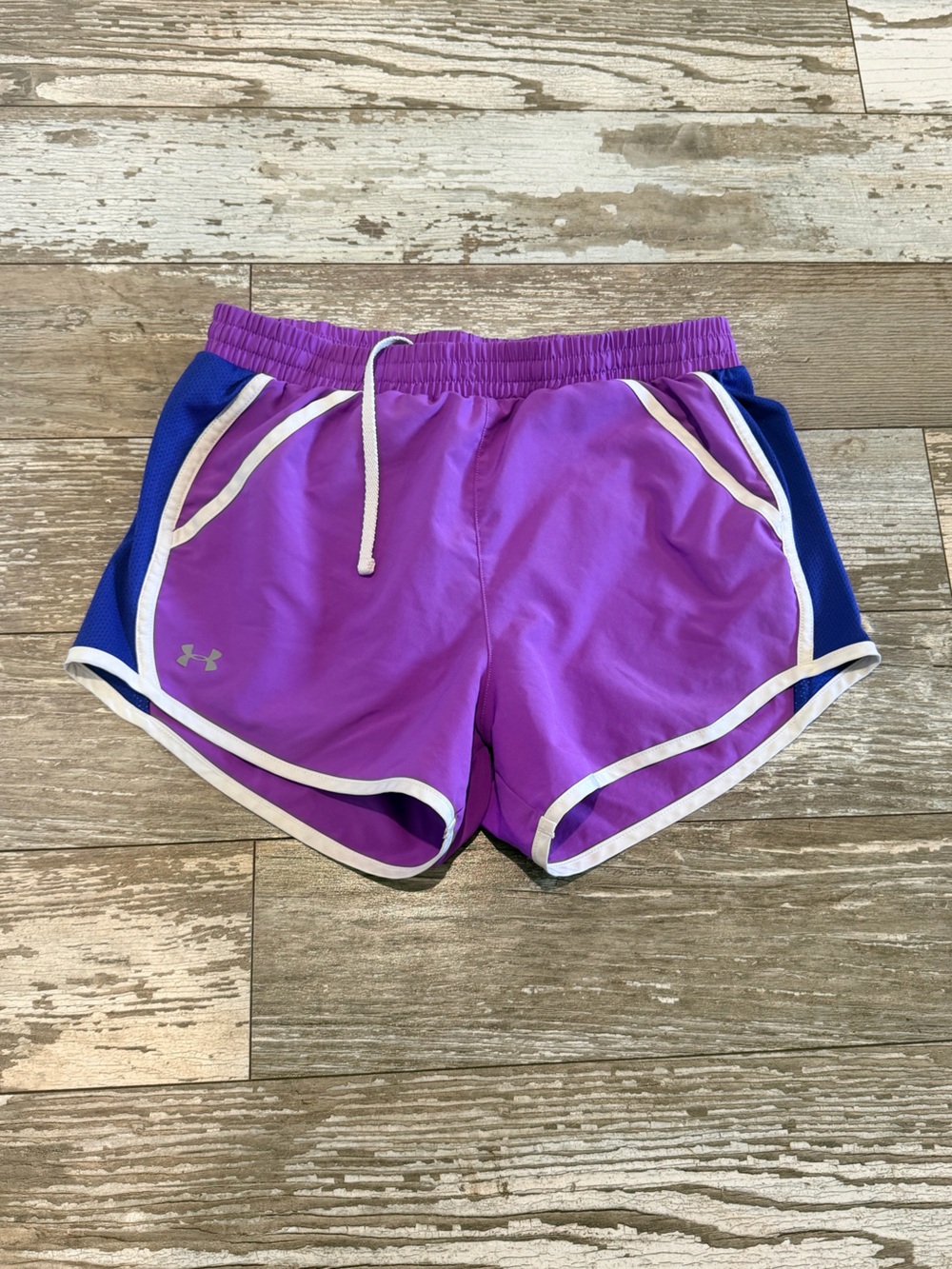 Under Armour Purple and Blue Women's Athletic Shorts with Pockets and Liner XS